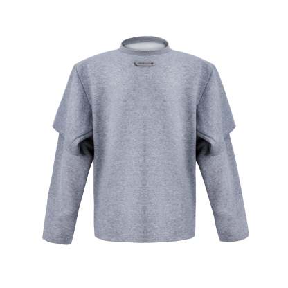 【24s Oct.】Double-layered Round-neck Simple Sweatshirt-IYAMIUIO