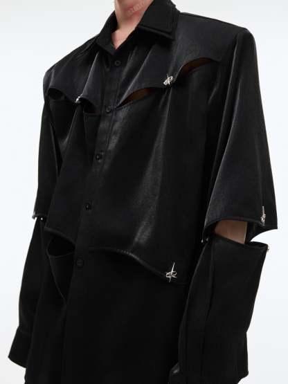 【24s Oct.】Flowing Hollow Deconstructed Detachable Shirt-IYAMIUIO