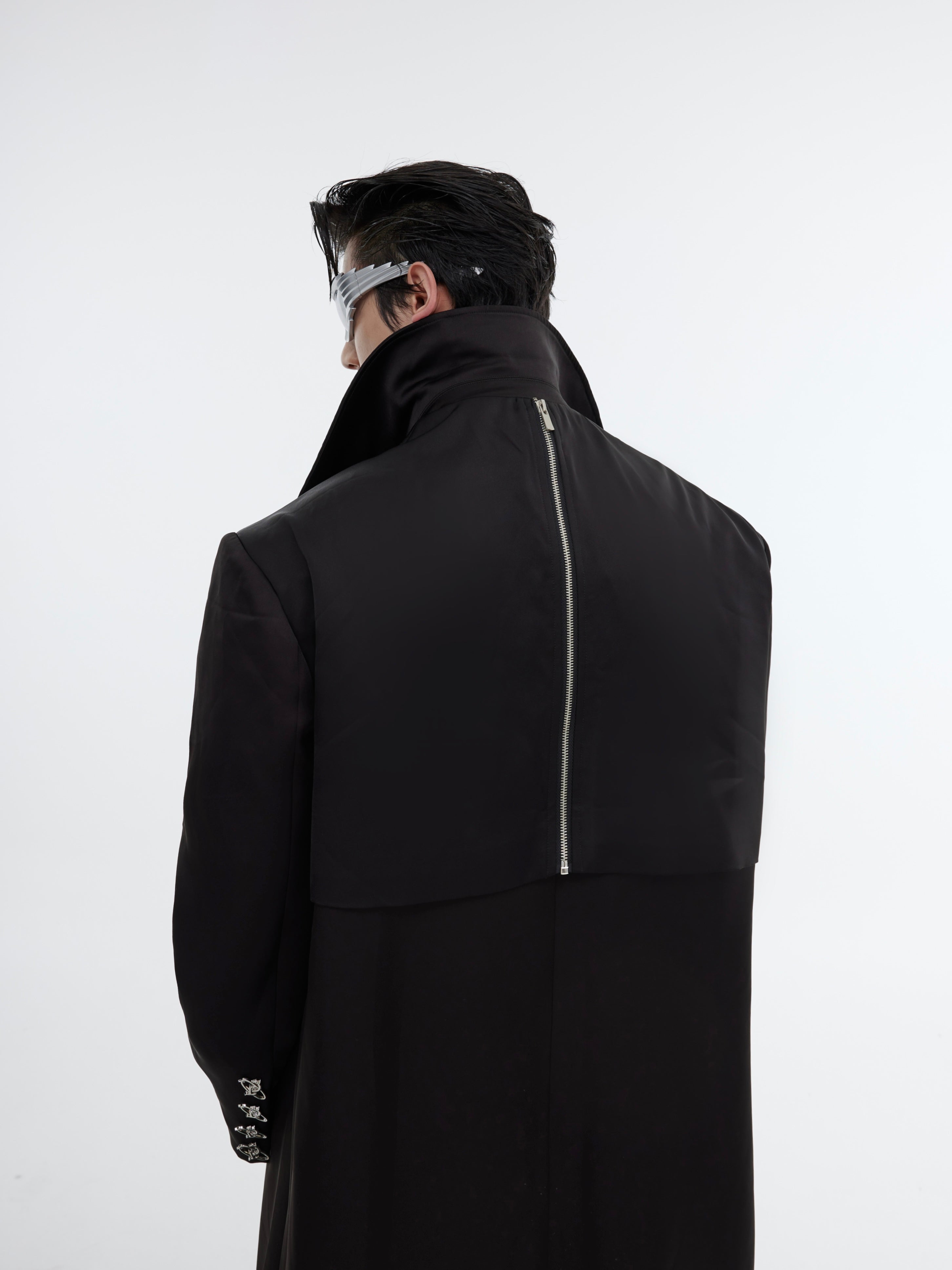 【23s October.】Double Layer Deconstructed Shoulder Padded Coat-IYAMIUIO