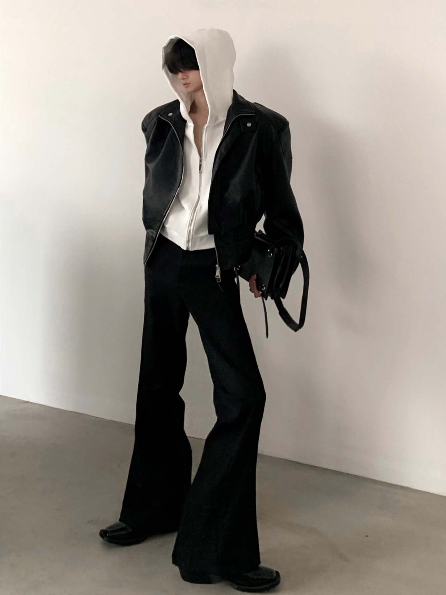 【24s March.】High Street Vibe Deconstructed Leather Jacket-IYAMIUIO