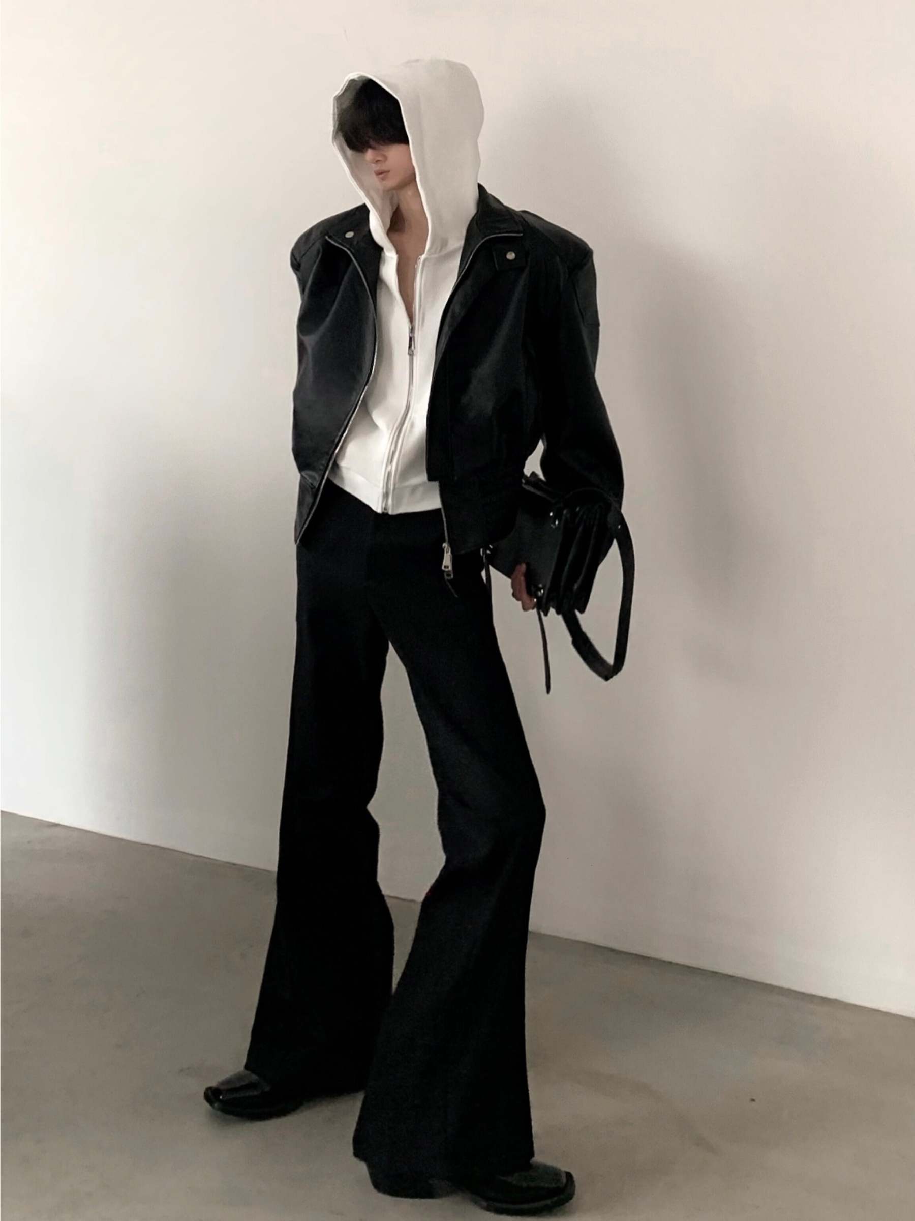 【24s March.】High Street Vibe Deconstructed Leather Jacket-IYAMIUIO