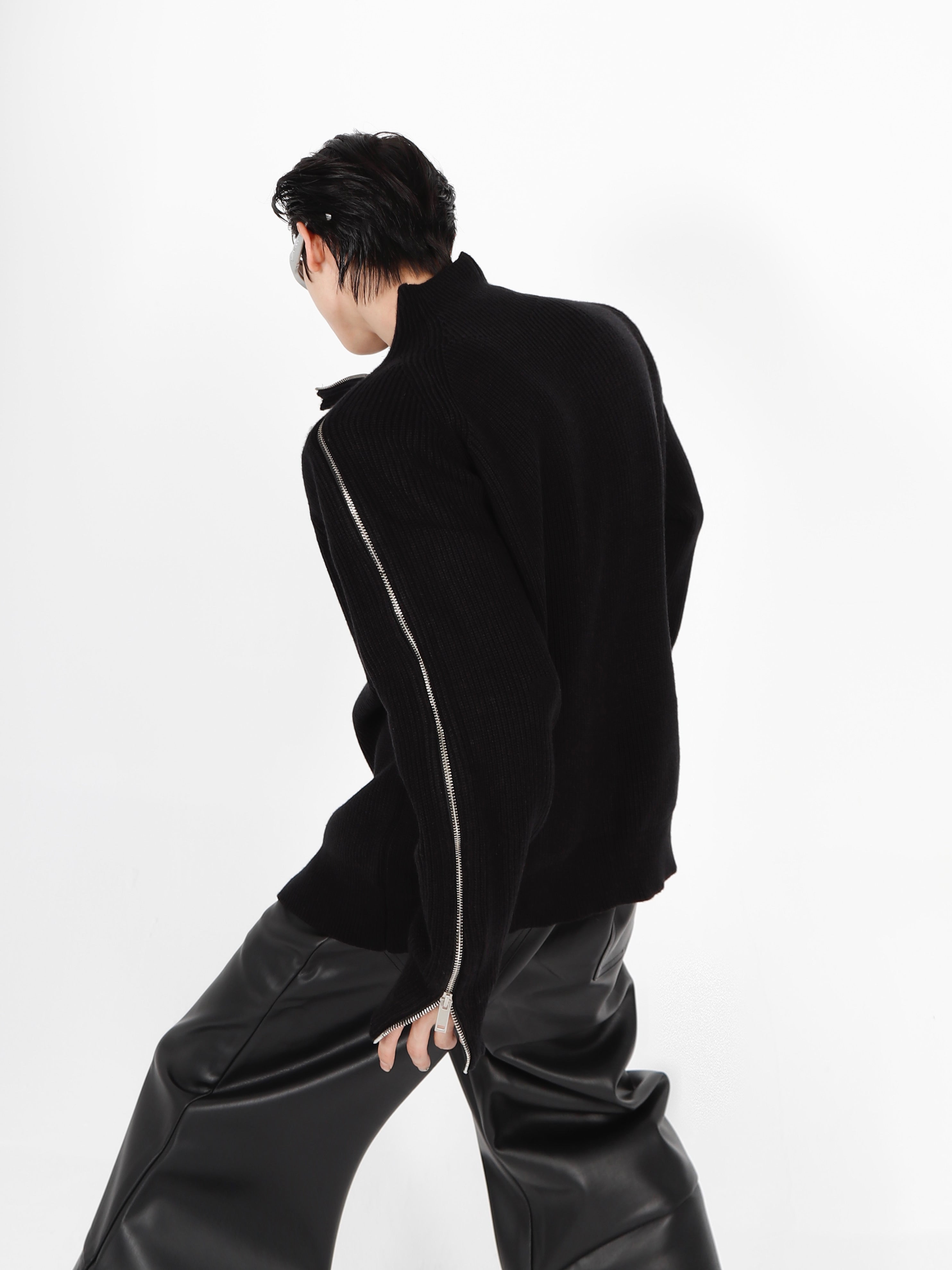 Stitching Sweater-IYAMIUIO