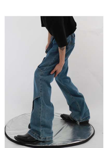 Double Layer Design Jeans-IYAMIUIO