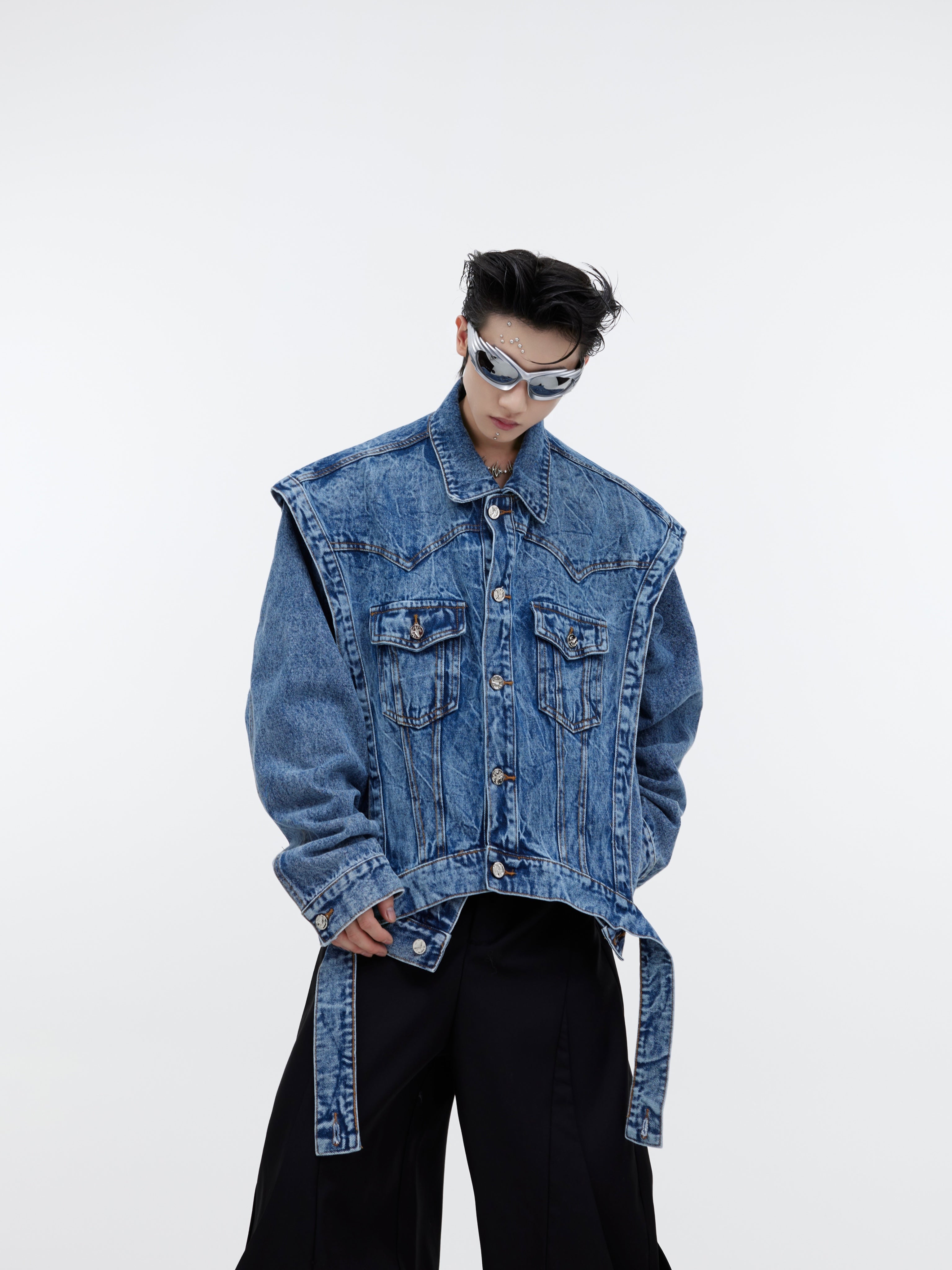 【23s September.】Detachable Two-piece Denim Vest-IYAMIUIO