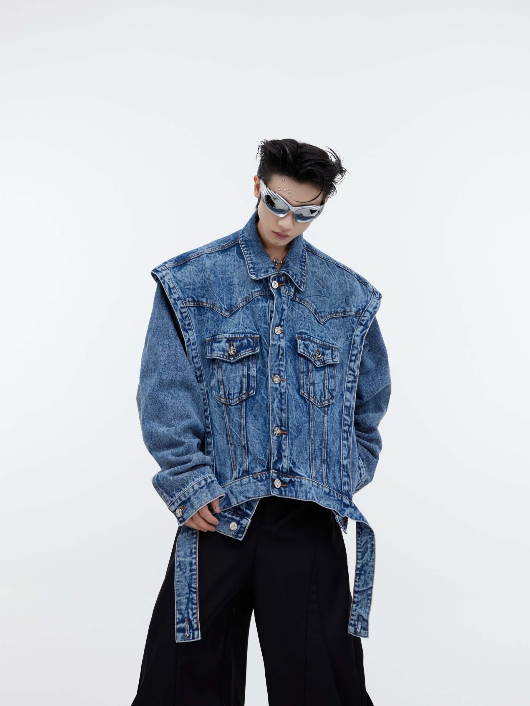 【23s September.】Detachable Two-piece Denim Vest-IYAMIUIO