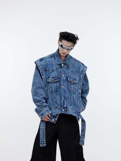 【23s September.】Detachable Two-piece Denim Vest-IYAMIUIO