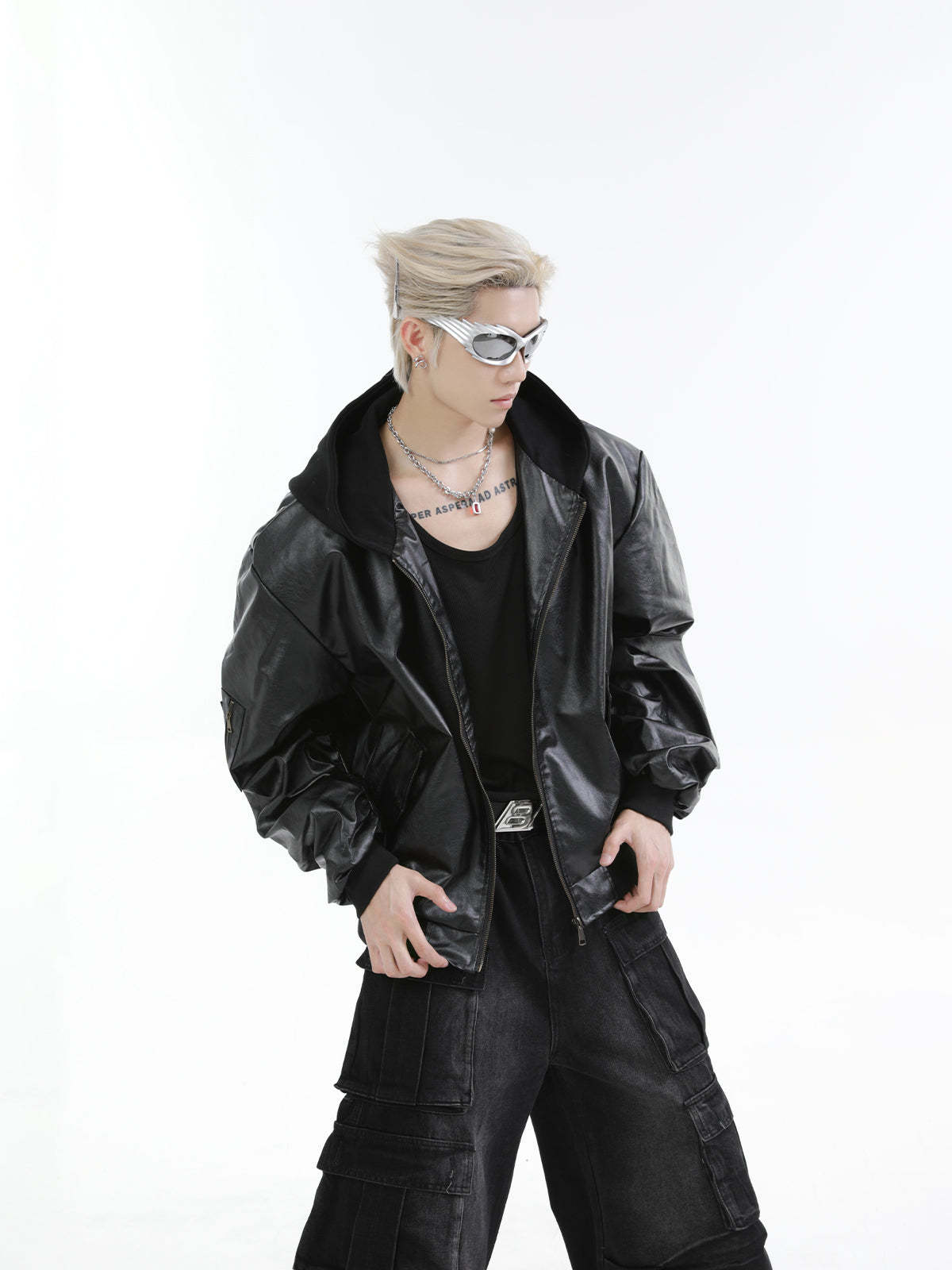 【24s Oct.】Versatile Heavy-Duty Patchwork Hooded Leather Jacket-IYAMIUIO