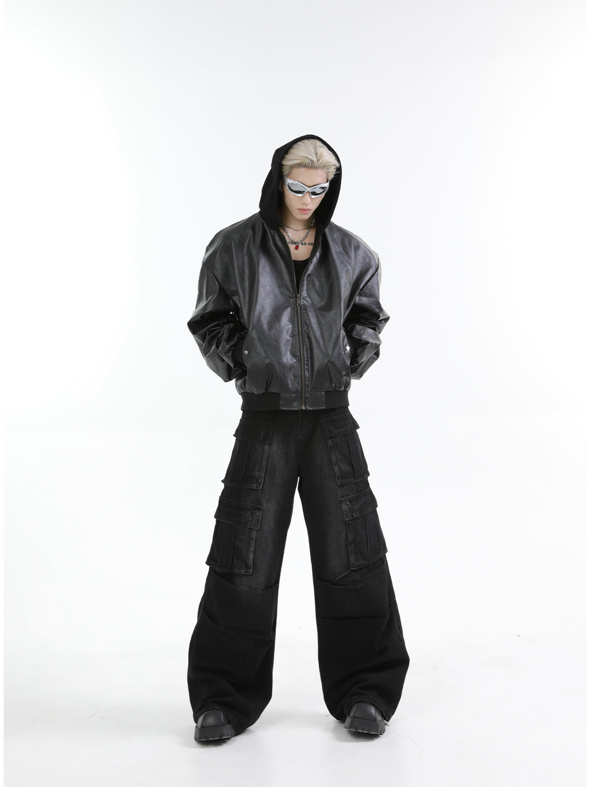 【24s Oct.】Versatile Heavy-Duty Patchwork Hooded Leather Jacket-IYAMIUIO