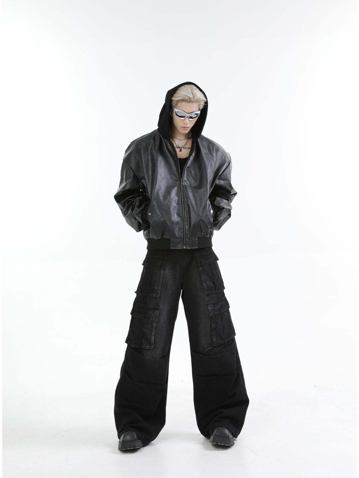 【24s Oct.】Versatile Heavy-Duty Patchwork Hooded Leather Jacket-IYAMIUIO