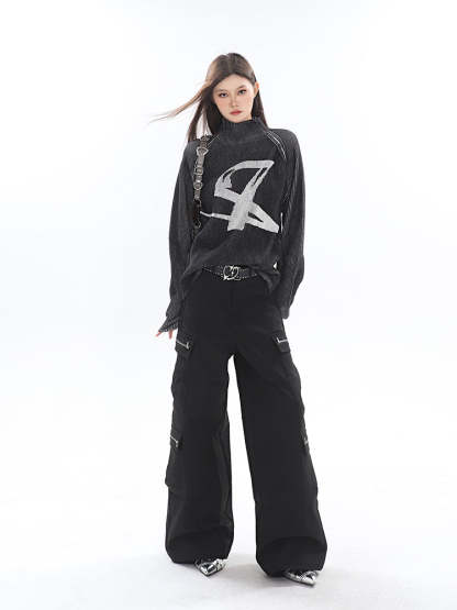 【23s September.】Casual Straight Cargo Pants-IYAMIUIO