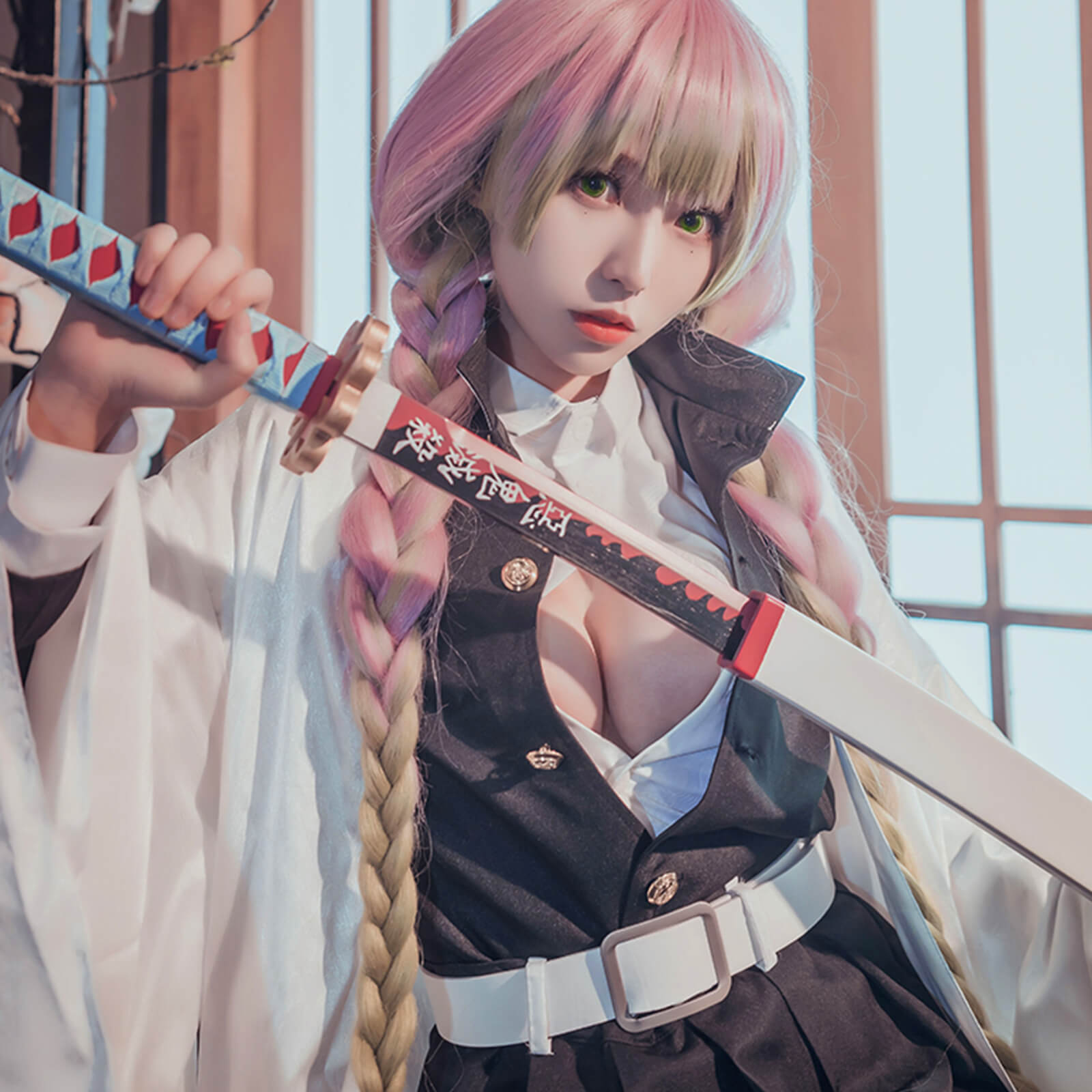 Demon Cosplay Costumes Mitsuri Kanroji Cosplay Set-IYAMIUIO