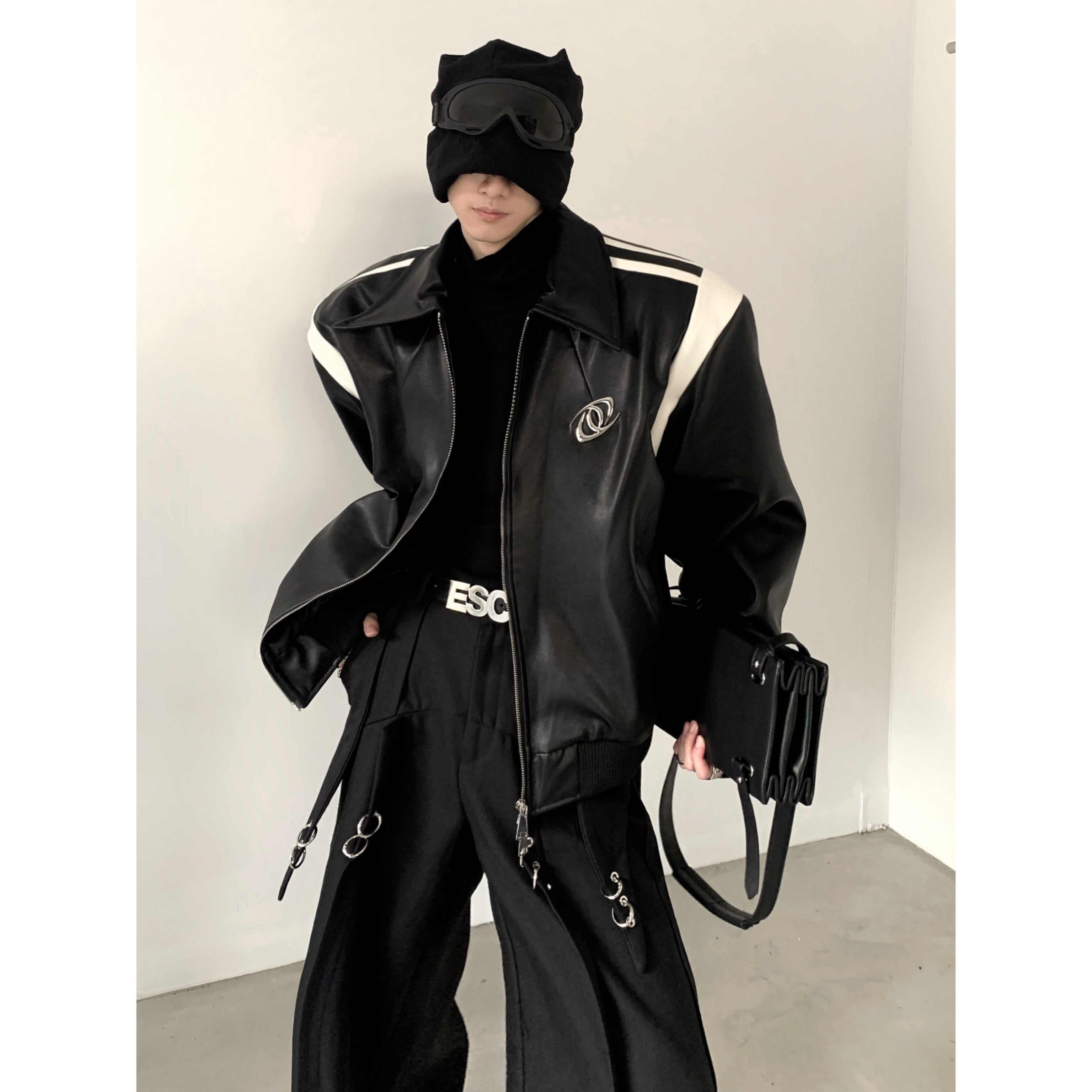 【23s November.】Black Patchwork Design Baseball Uniform-IYAMIUIO