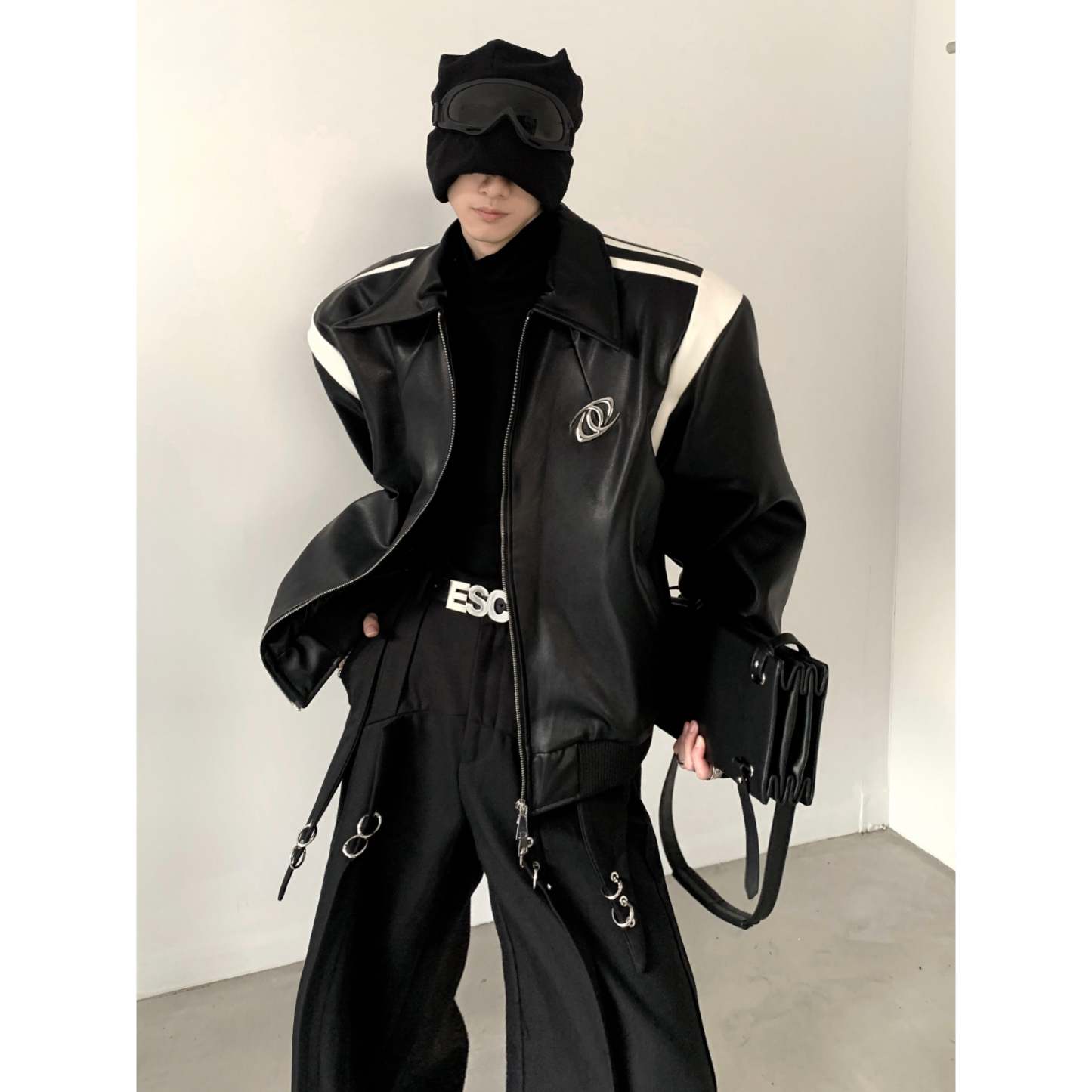 【23s November.】Black Patchwork Design Baseball Uniform-IYAMIUIO