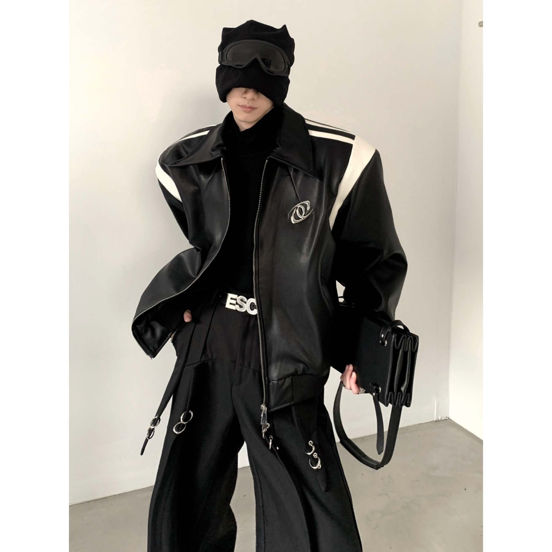 【23s November.】Black Patchwork Design Baseball Uniform-IYAMIUIO