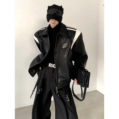 【23s November.】Black Patchwork Design Baseball Uniform-IYAMIUIO