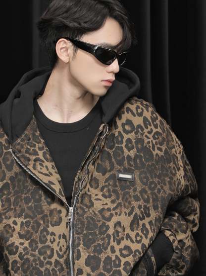 【24s January.】Retro Leopard Print Cotton Jacket-IYAMIUIO