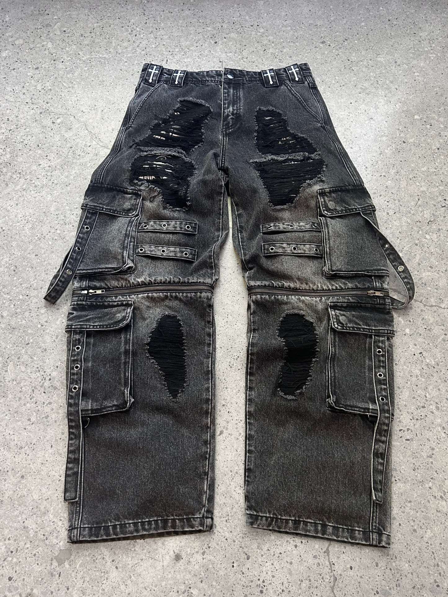 "Maria Wall" Cargo Pants-IYAMIUIO