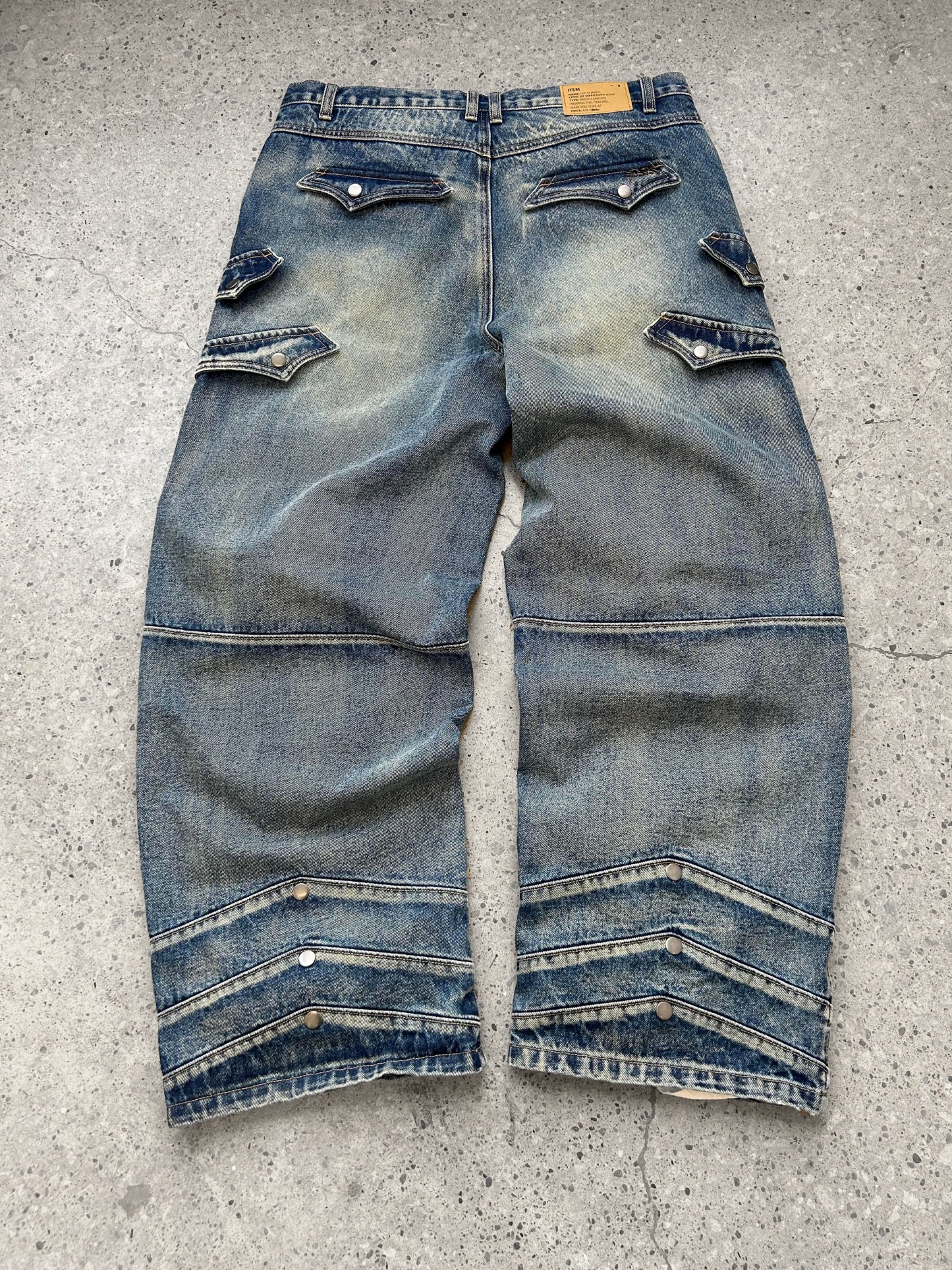 "WINTER ARMOR" Blue Cargo Pants-IYAMIUIO