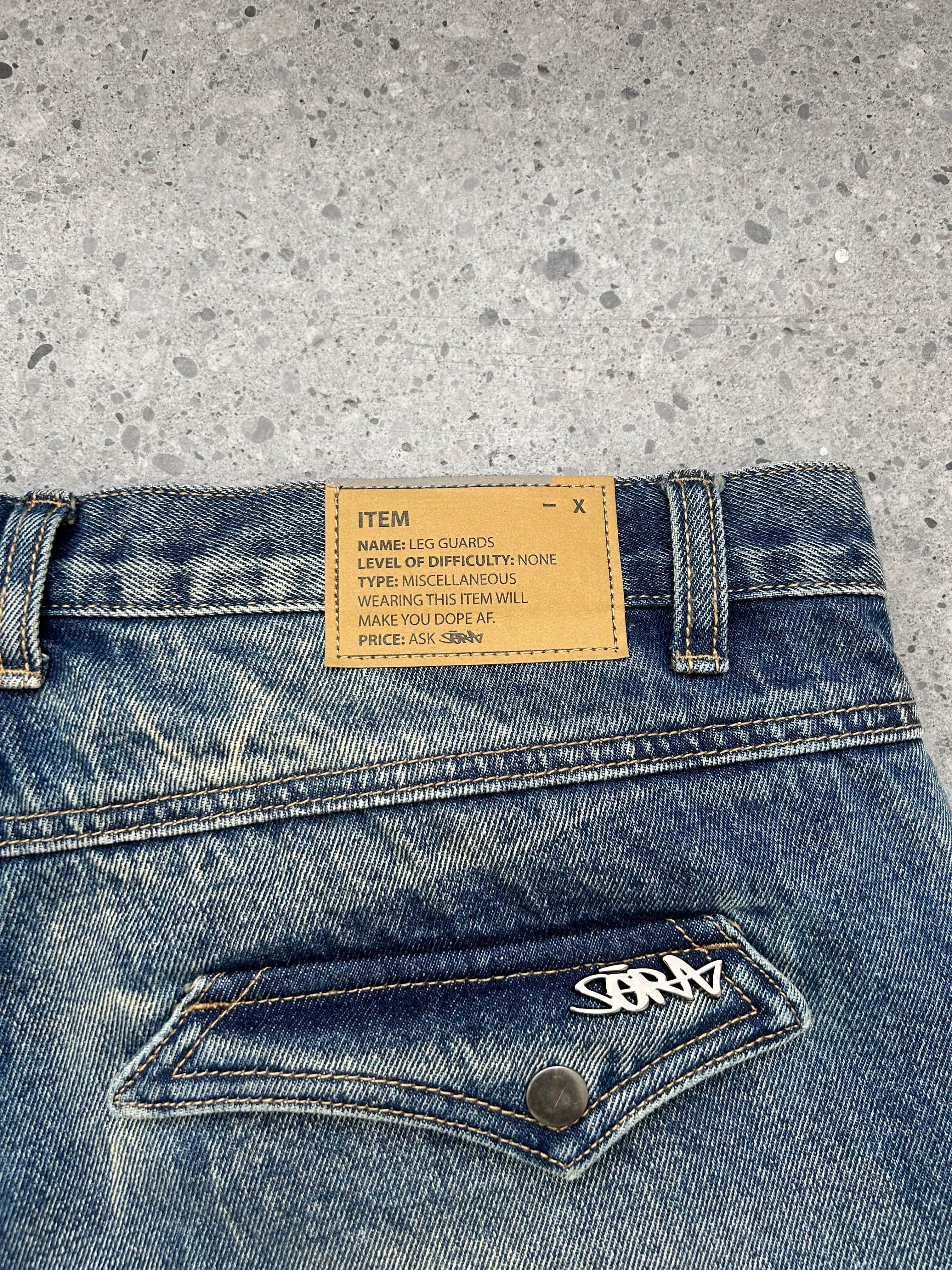 "WINTER ARMOR" Blue Cargo Pants-IYAMIUIO