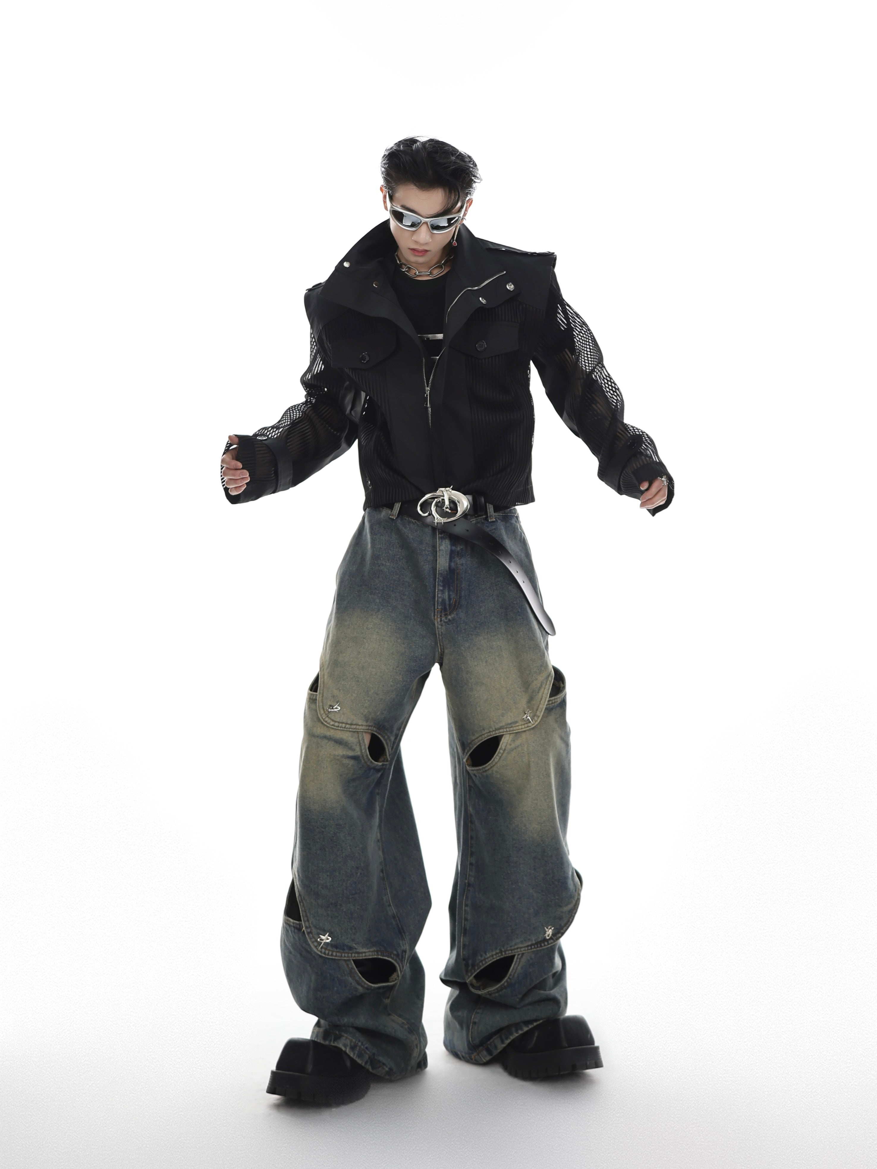 【23s May.】 Trendy Cutout Jeans-IYAMIUIO