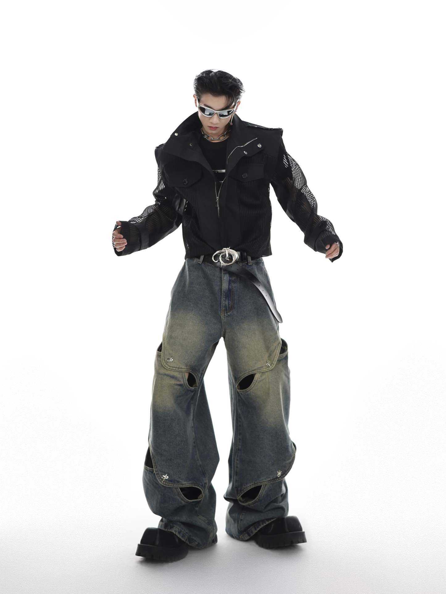 【23s May.】 Trendy Cutout Jeans-IYAMIUIO