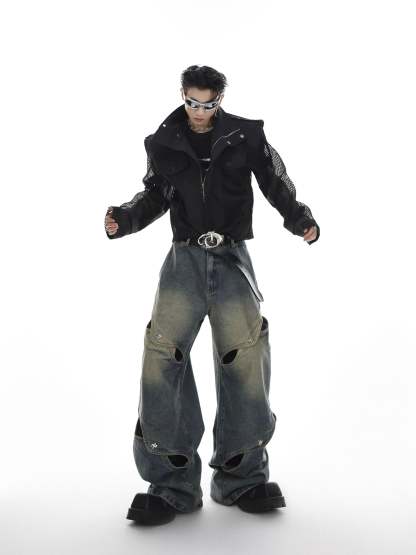 【23s May.】 Trendy Cutout Jeans-IYAMIUIO