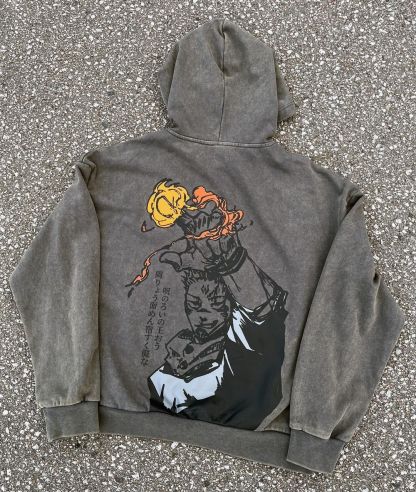 Vintage Washed Hoodie- JJK-IYAMIUIO