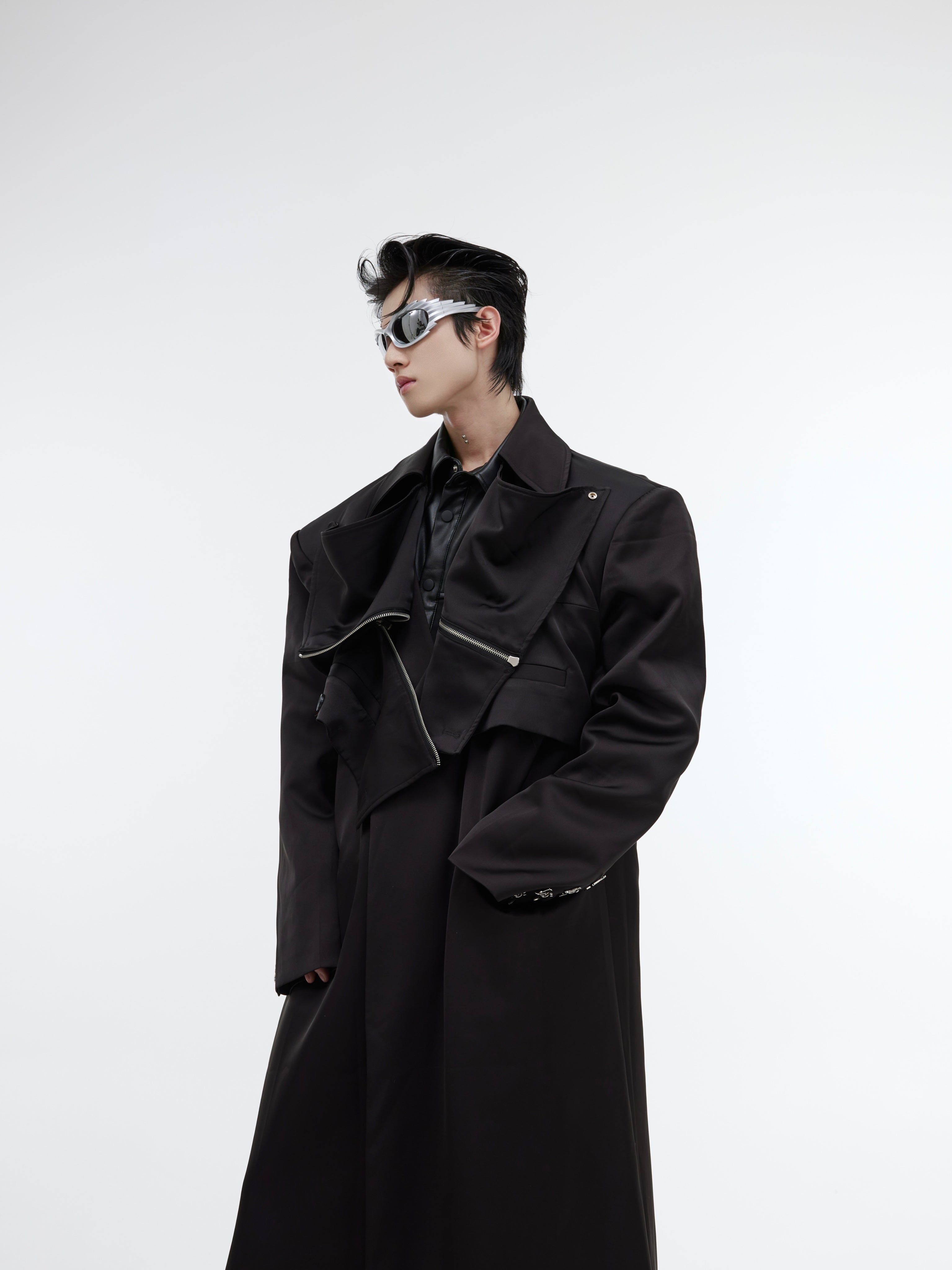 【23s October.】Double Layer Deconstructed Shoulder Padded Coat-IYAMIUIO