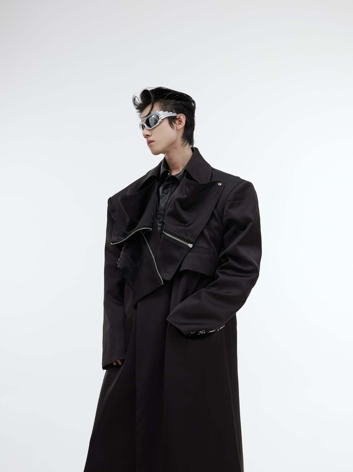【23s October.】Double Layer Deconstructed Shoulder Padded Coat-IYAMIUIO