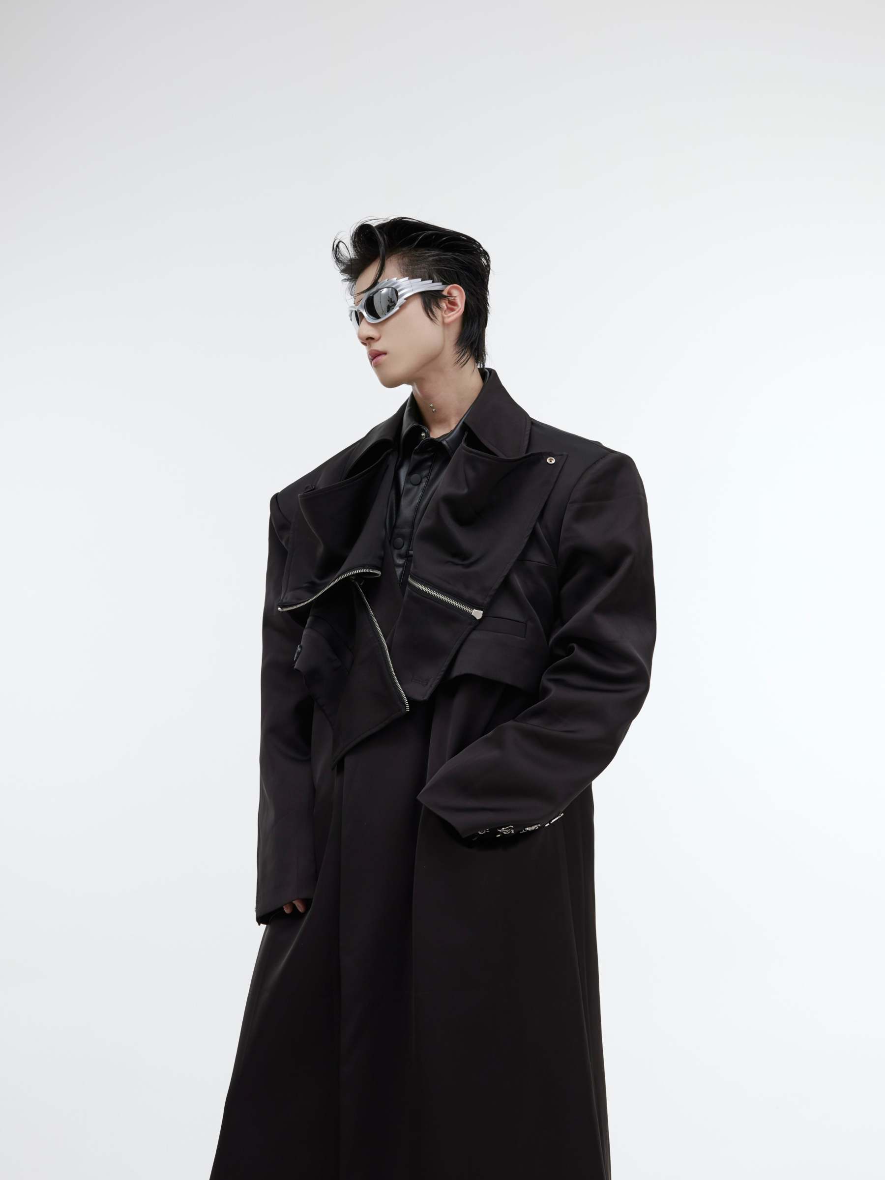 【23s October.】Double Layer Deconstructed Shoulder Padded Coat-IYAMIUIO