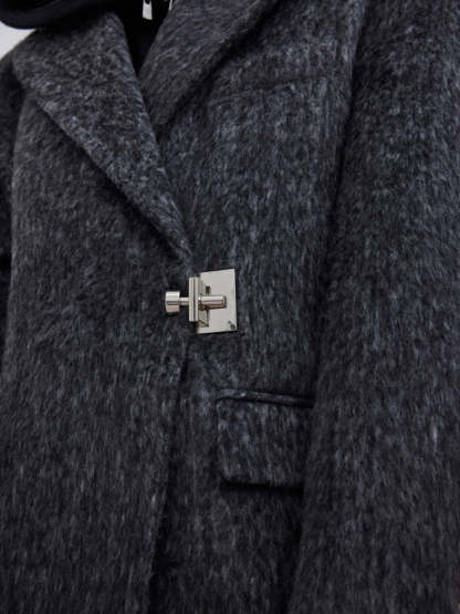 【23s October.】Oversized Shoulder-padded Wool Coat-IYAMIUIO
