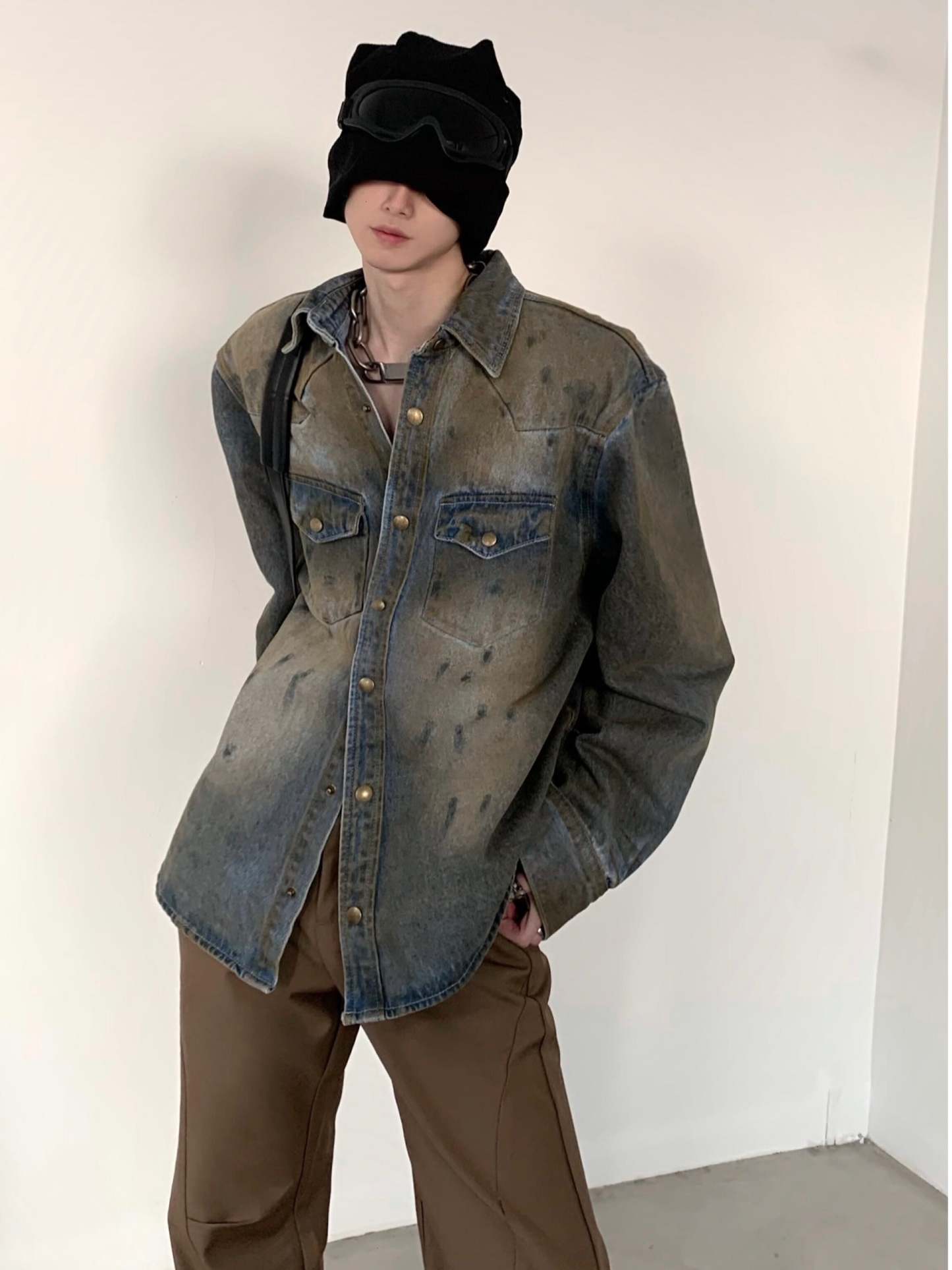 【24s March.】American Vintage Distressed Washed Denim Jacket-IYAMIUIO