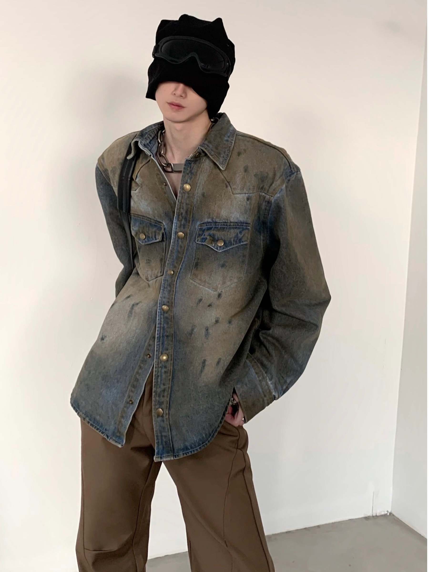 【24s March.】American Vintage Distressed Washed Denim Jacket-IYAMIUIO
