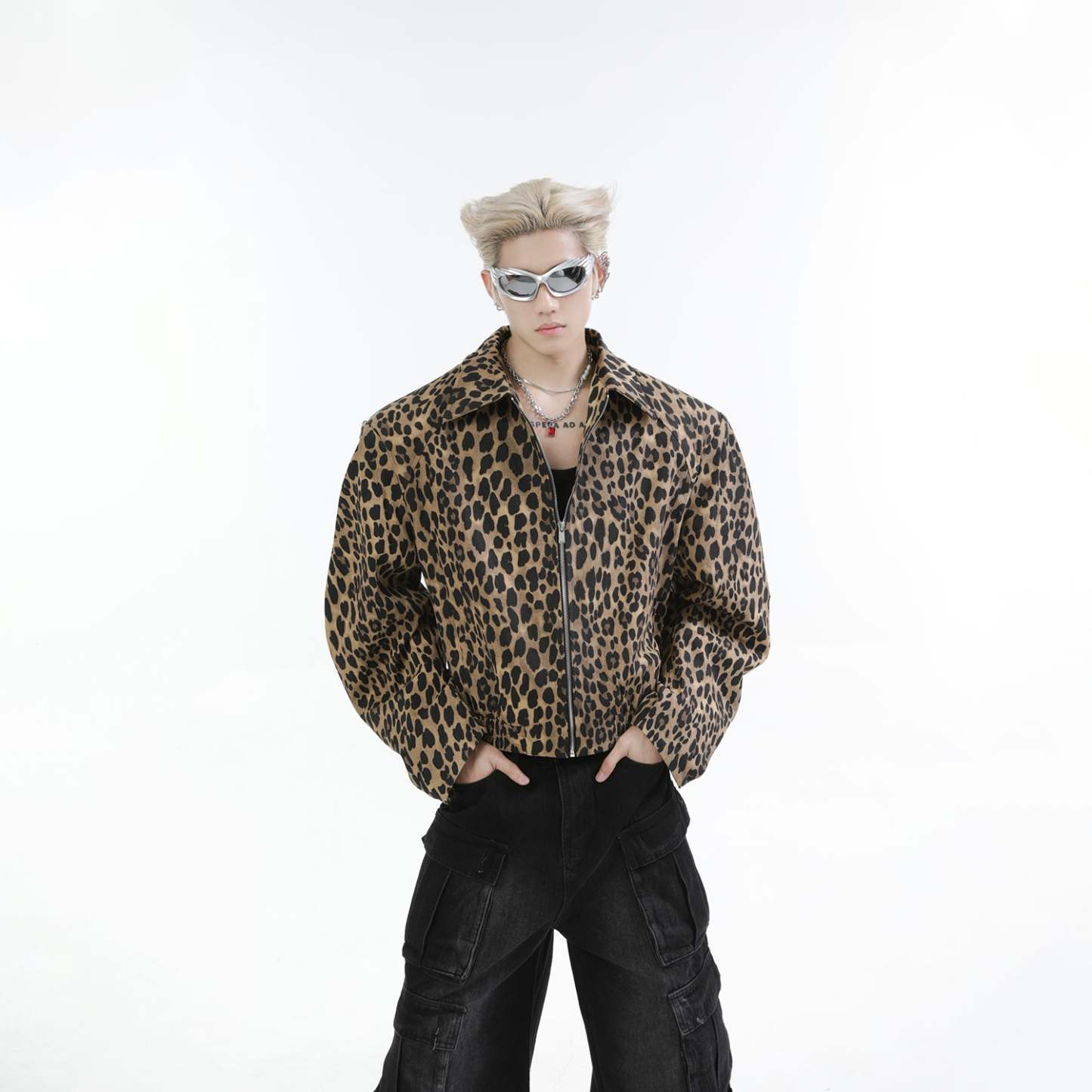 【24s Oct.】Leopard Washed Denim Vintage Jacket-IYAMIUIO