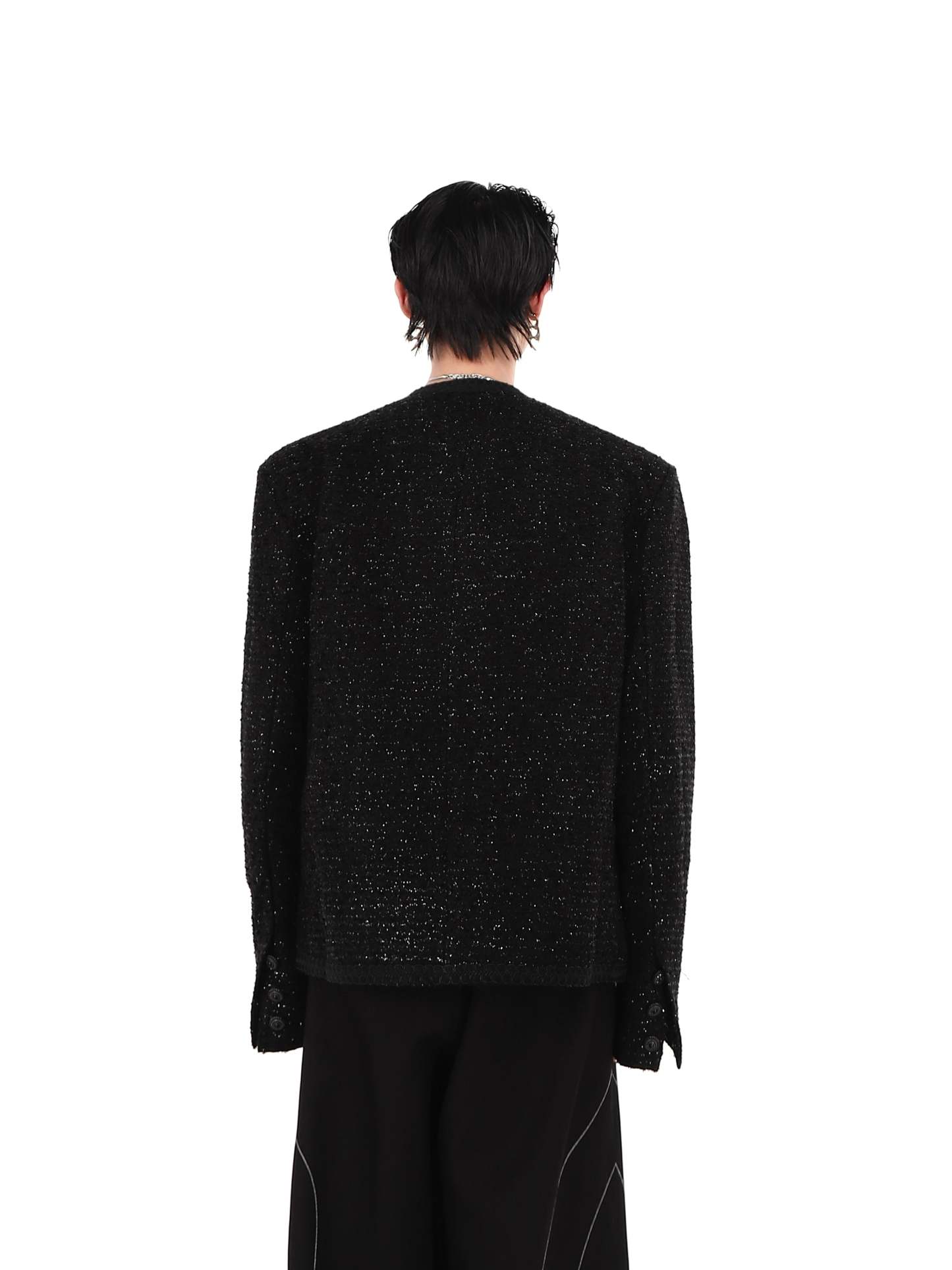 Collarless Suit Jacket-IYAMIUIO