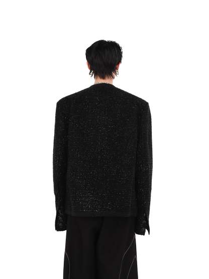 Collarless Suit Jacket-IYAMIUIO