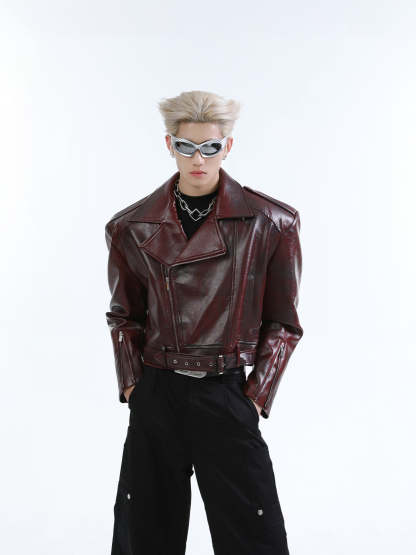 【24s Oct.】Heavy Street Motorcycle Leather Jacket-IYAMIUIO