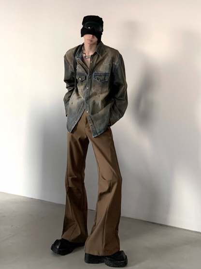 【24s March.】American Vintage Distressed Washed Denim Jacket-IYAMIUIO