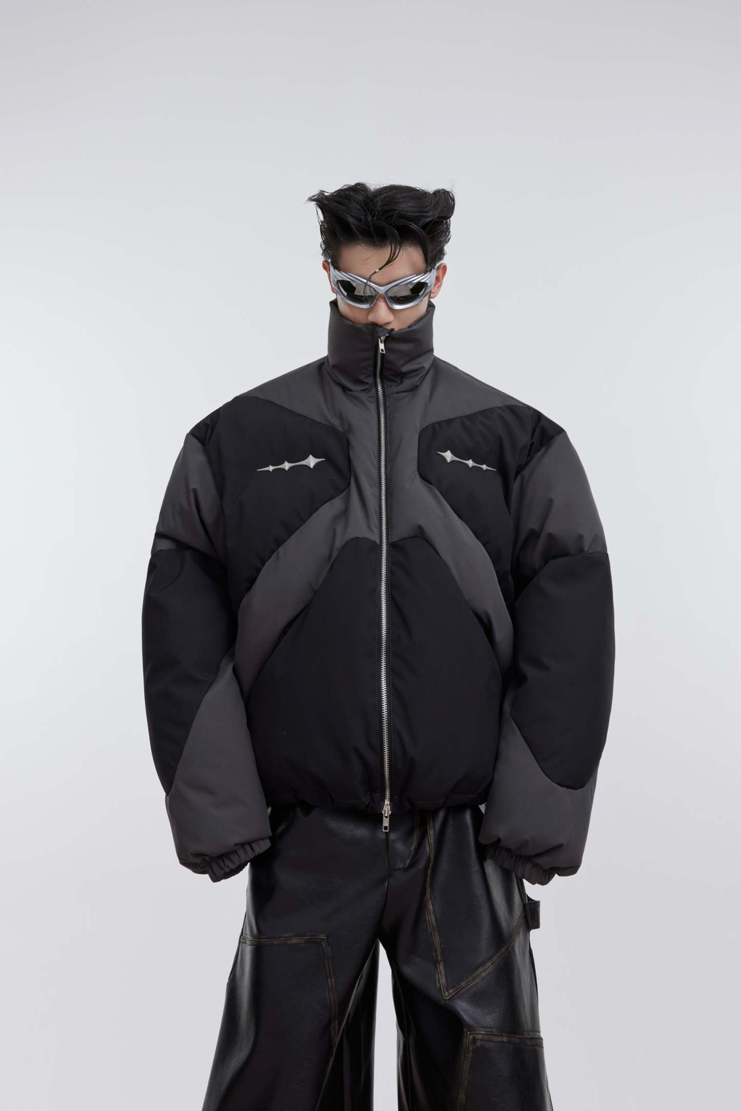 【23s October.】Deconstructed Contrast Color Design Cotton Jacket-IYAMIUIO