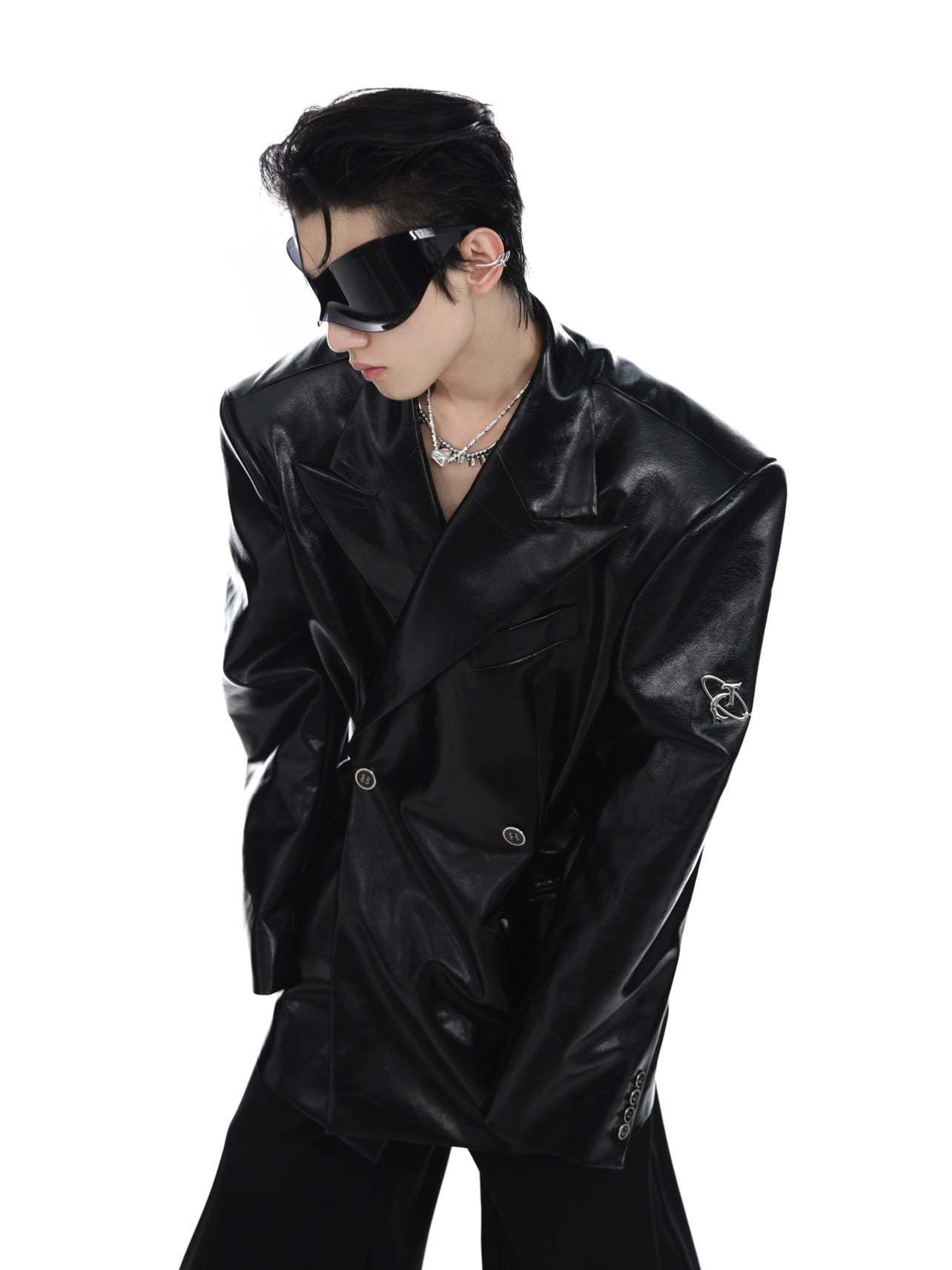 【23s Mar.】Shoulder Pad PU Leather Suit-IYAMIUIO