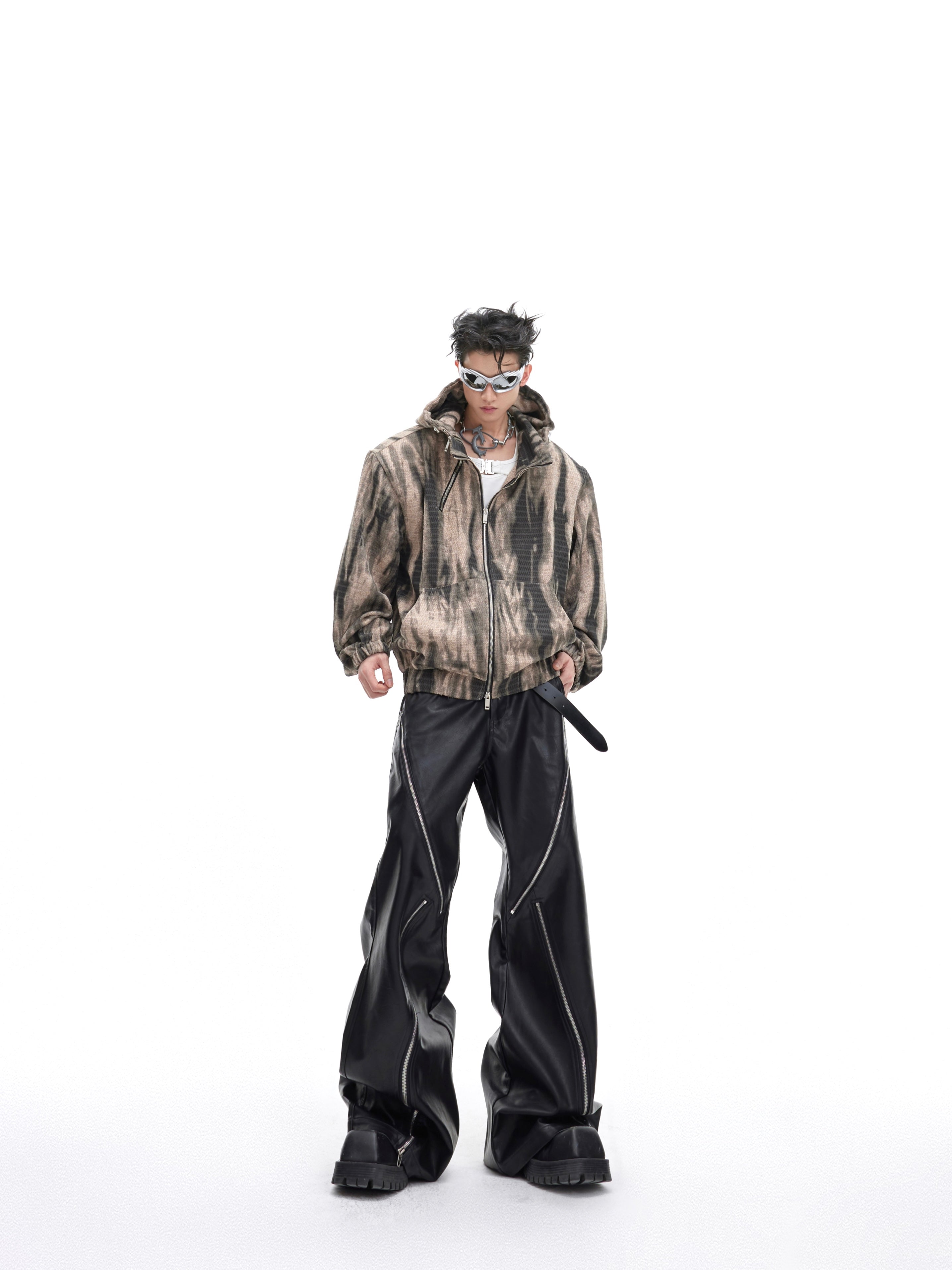 【24s January.】Retro Graffiti Metallic Hooded Sweatshirt-IYAMIUIO