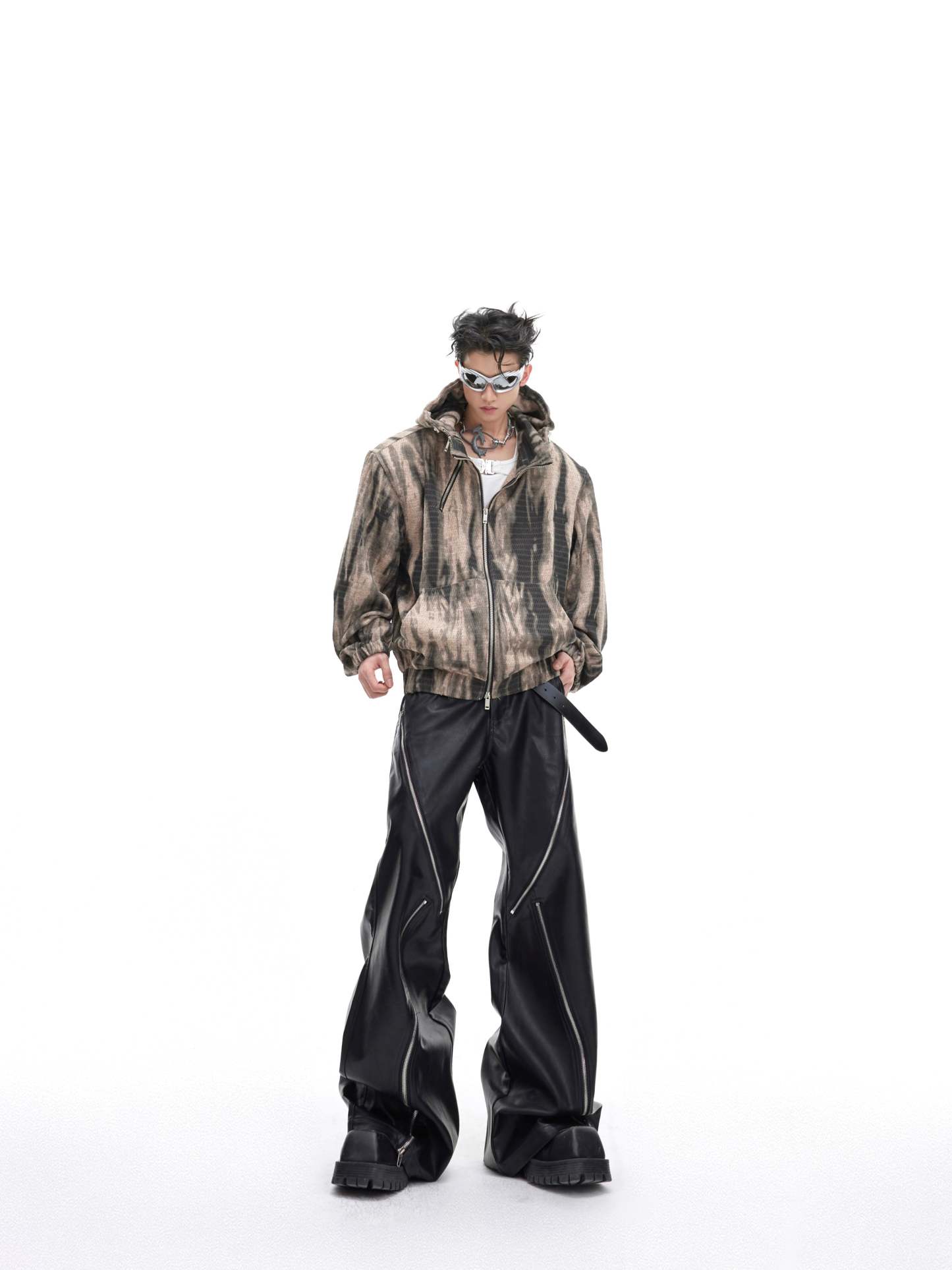 【24s January.】Retro Graffiti Metallic Hooded Sweatshirt-IYAMIUIO