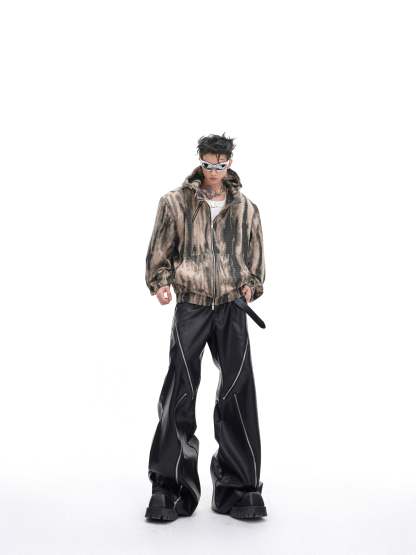 【24s January.】Retro Graffiti Metallic Hooded Sweatshirt-IYAMIUIO