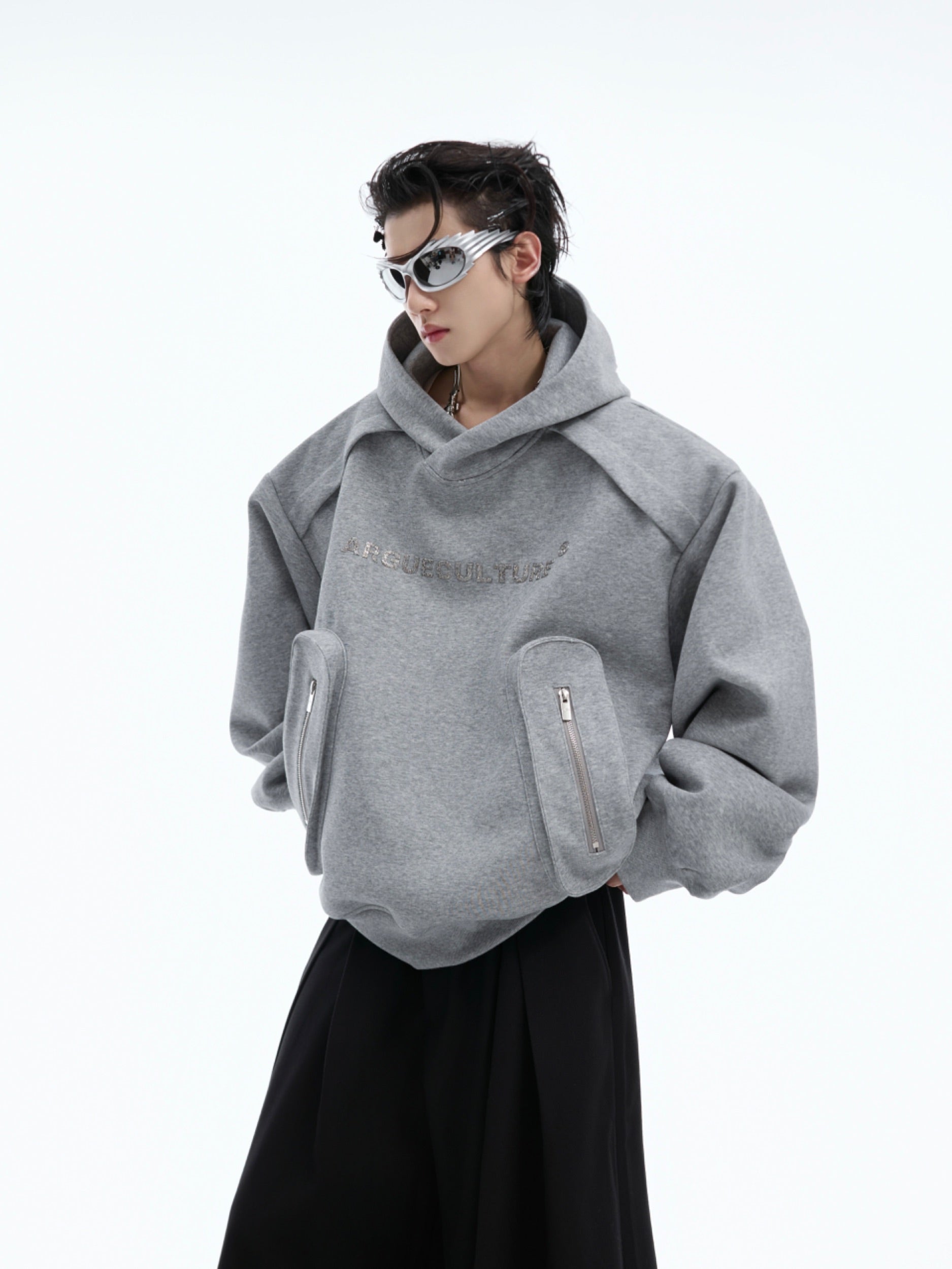 【24s Oct.】Simple Pocket Padded Shoulder Hoodie-IYAMIUIO