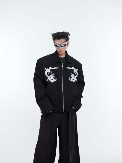 【24s February.】"Dragon" Pattern Simple Design Jacket-IYAMIUIO