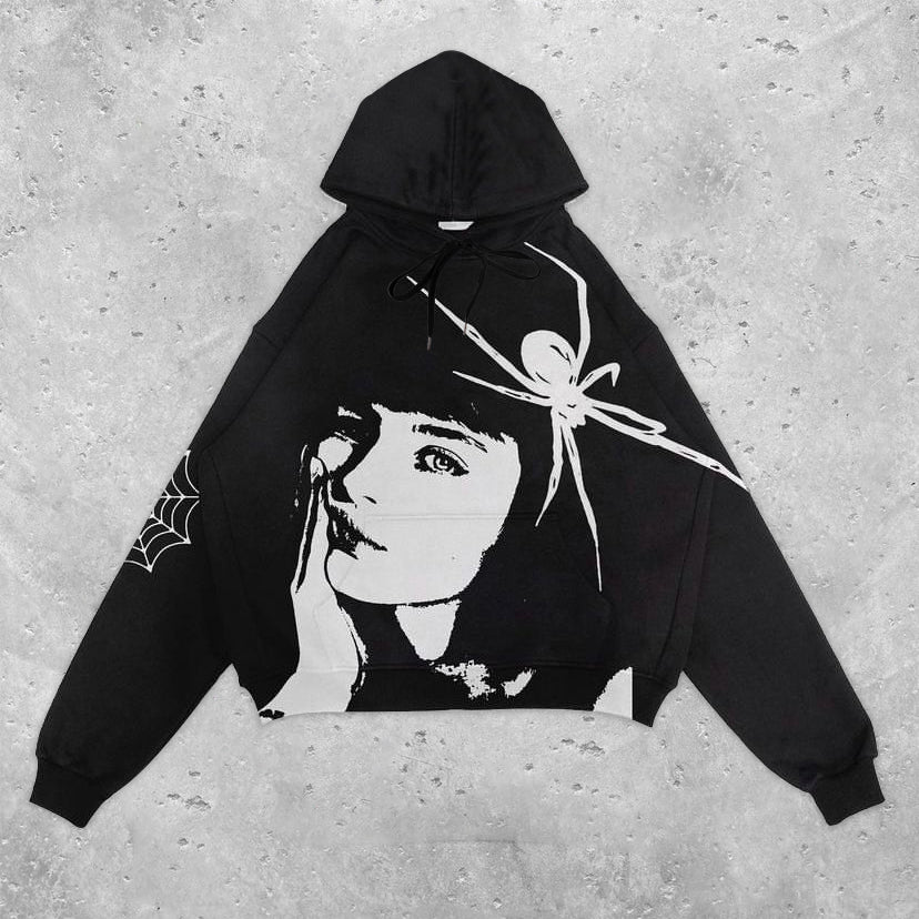 Fashion statement print hoodie-IYAMIUIO