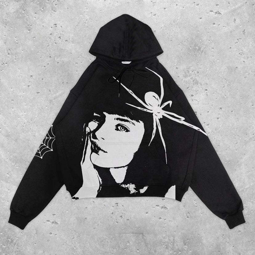 Fashion statement print hoodie-IYAMIUIO