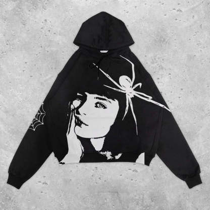 Fashion statement print hoodie-IYAMIUIO