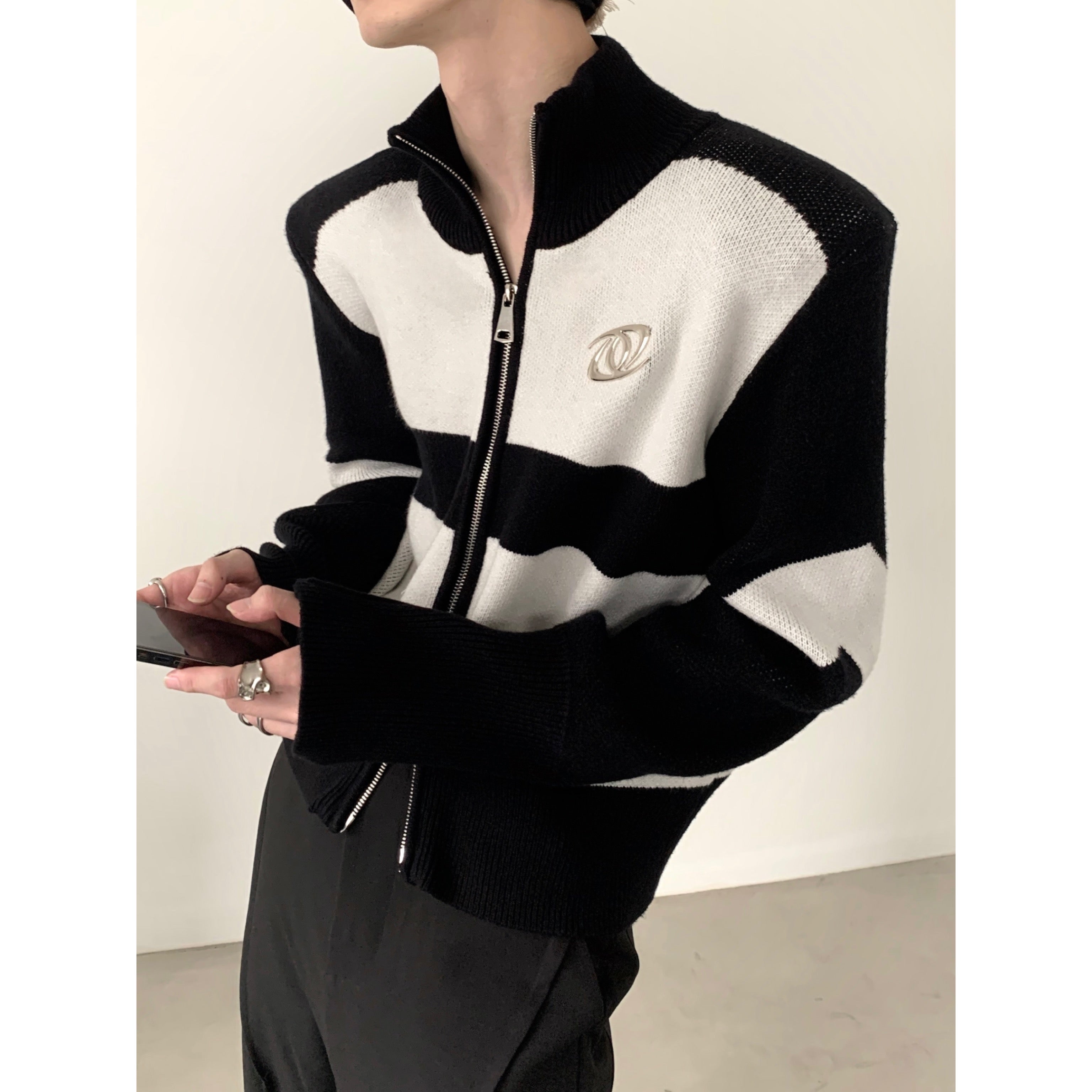 【23s November.】Metal Zipper Sweater Jacket-IYAMIUIO