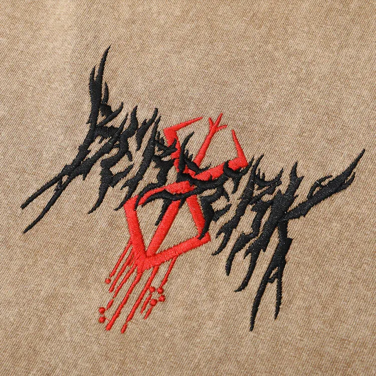 THE STRUGGLER EMBROIDERED ACID WASH TEE-B.K-IYAMIUIO